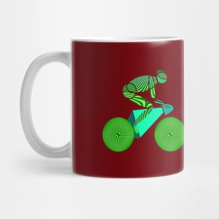 Cyclist on racing bicycle or mountain bike Mug